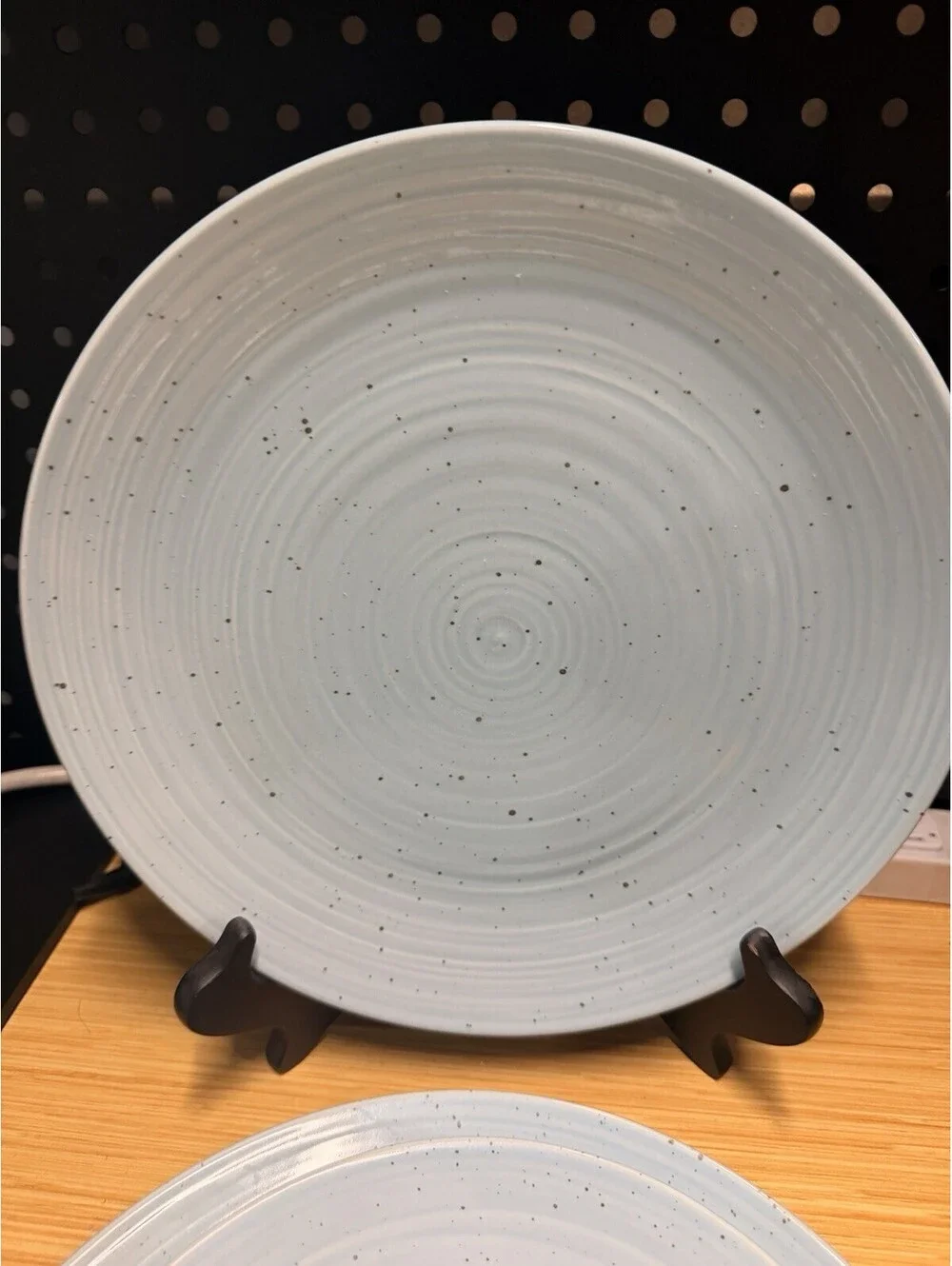 Set of 4 Sango Siterra Artist's Blend Blue 2 Dinner & 2 Salad Plates Speckled *